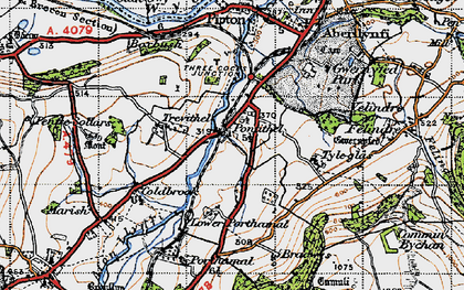 Old map of Pontithel in 1947