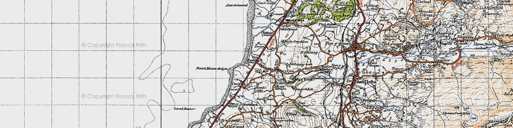 Old map of Pontllyfni in 1947