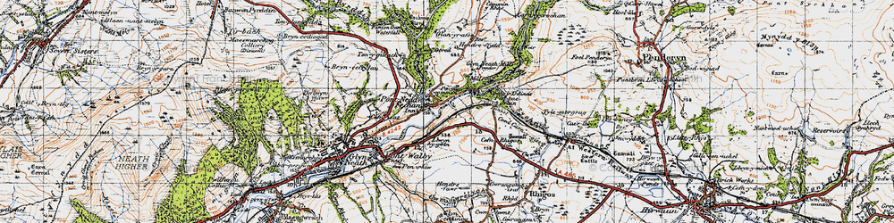 Old map of Pontneddfechan in 1947