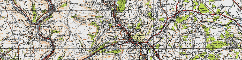 Old map of Pontnewynydd in 1947