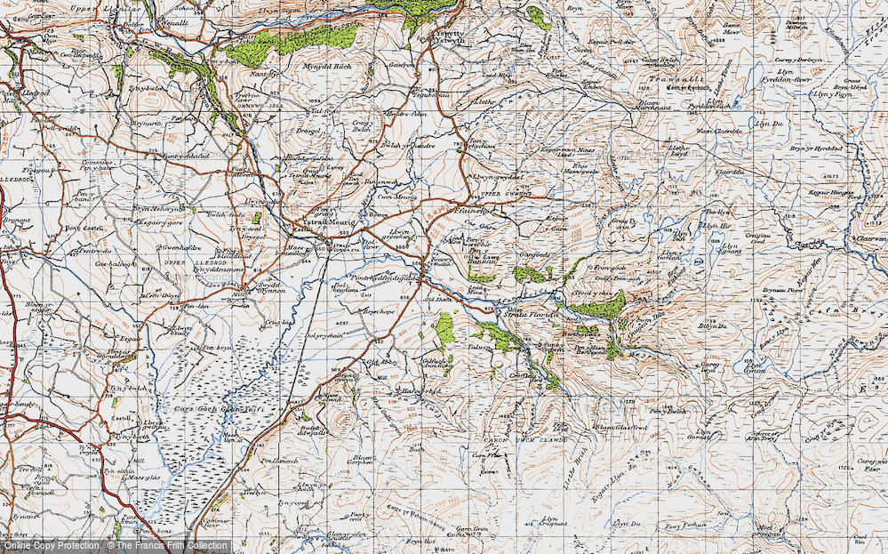 Old Map of Pontrhydfendigaid, 1947 in 1947