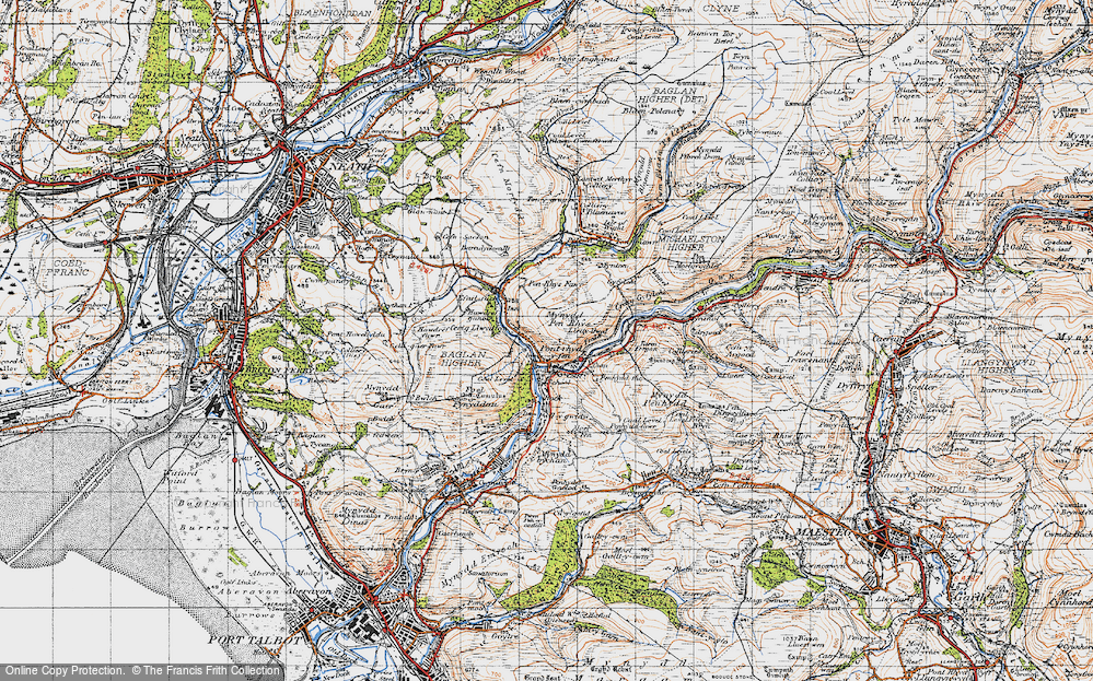 Old Map of Pontrhydyfen, 1947 in 1947