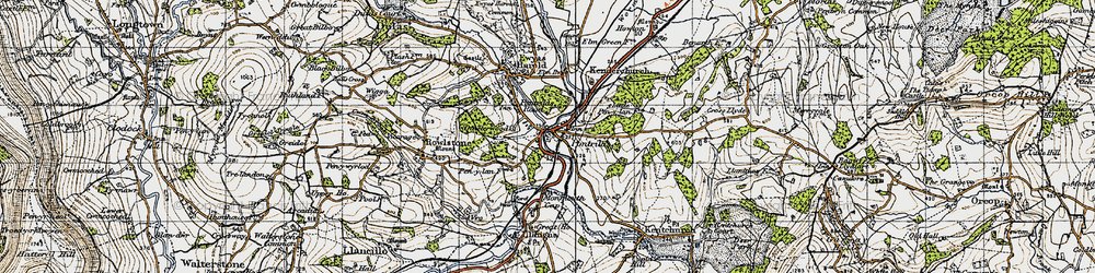 Old map of Pontrilas in 1947