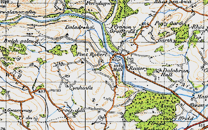 Old map of Pontrobert in 1947