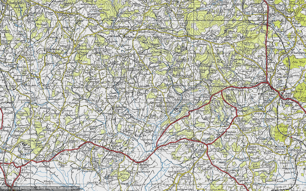 Old Map of Ponts Green, 1940 in 1940