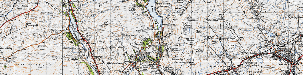 Old map of Buarth y Caerau in 1947