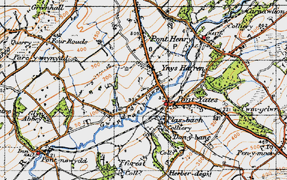 Old map of Pontyates in 1946