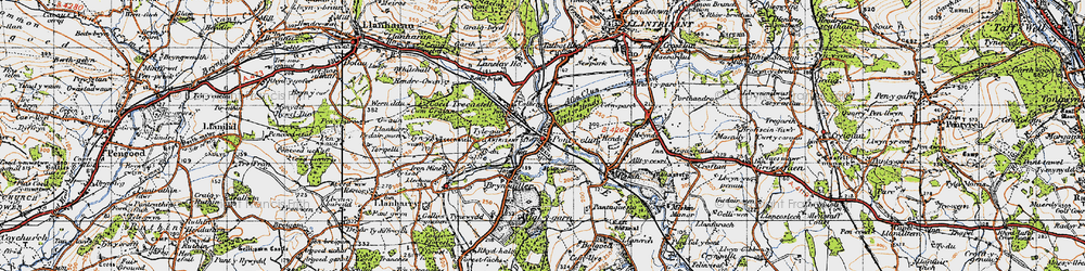 Old map of Pontyclun in 1947