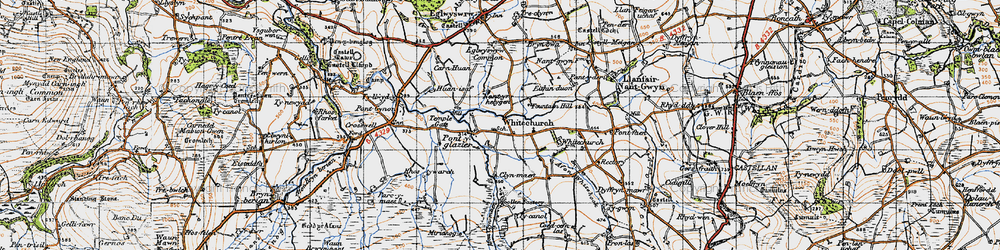 Old map of Pontyglasier in 1947
