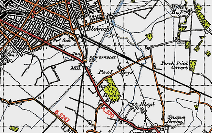 Old map of Pool Hey in 1947