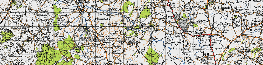 Old map of Poolhill in 1947
