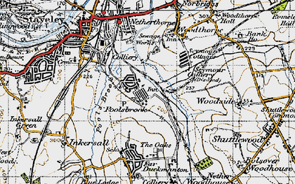 Old map of Poolsbrook in 1947