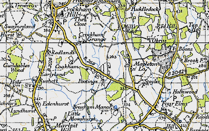 Old map of Pootings in 1946