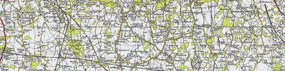 Old map of Pootings in 1946