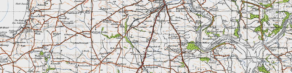 Old map of Pope Hill in 1946