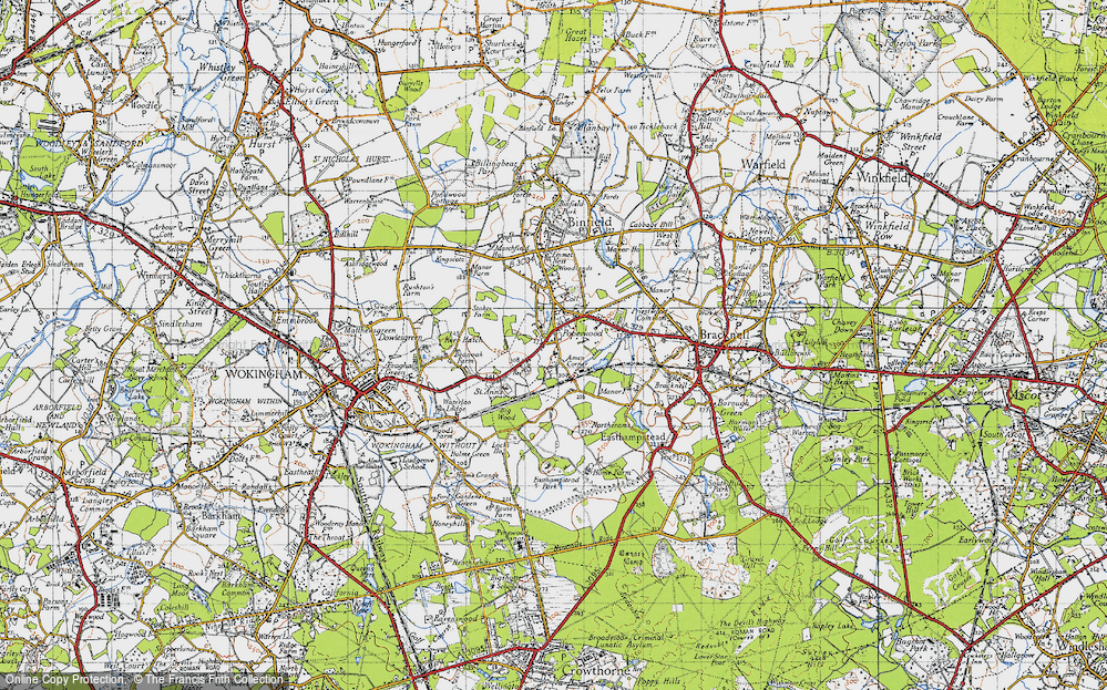 Old Map of Popeswood, 1940 in 1940