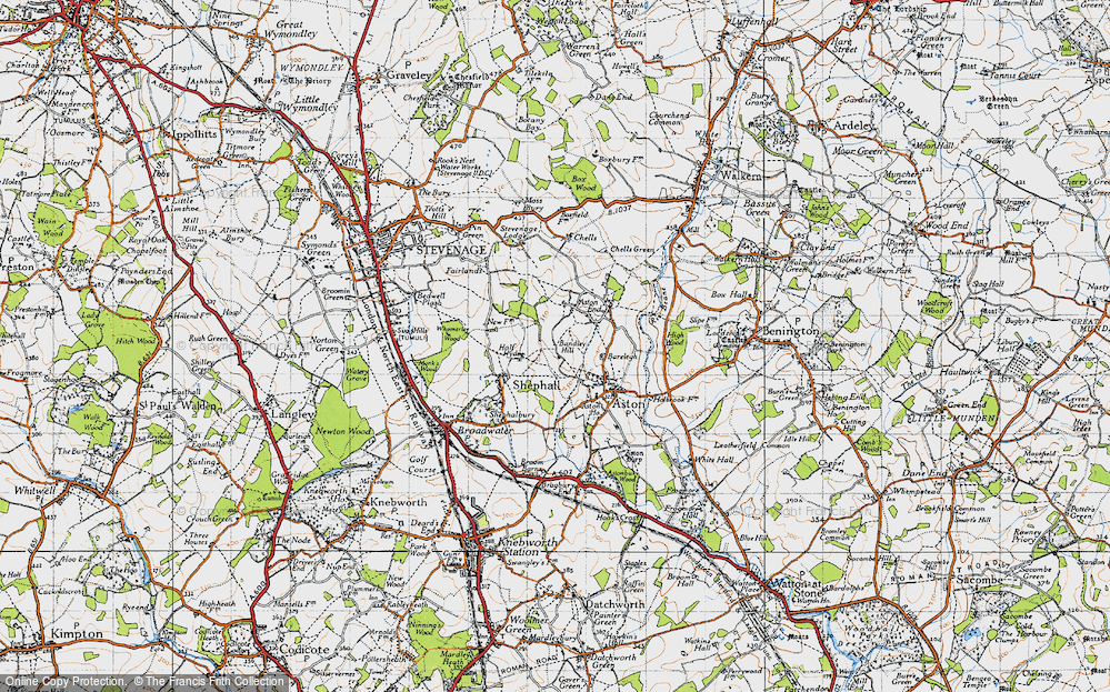 Old Map of Poplars, 1946 in 1946