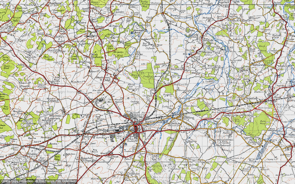 Old Map of Popley, 1945 in 1945