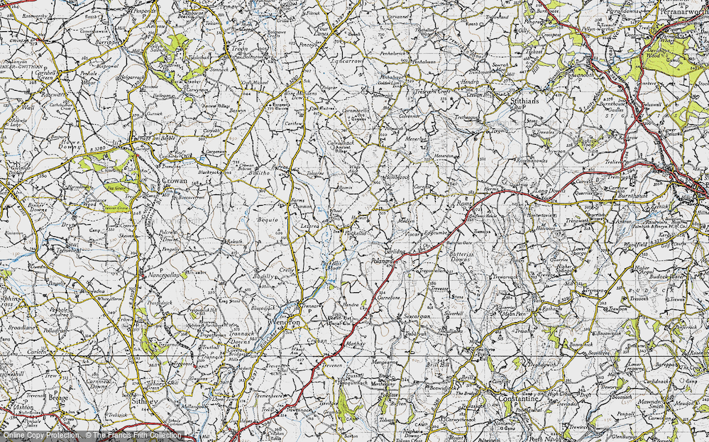 Old Map of Porkellis, 1946 in 1946
