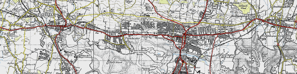 Old map of Port Solent in 1945