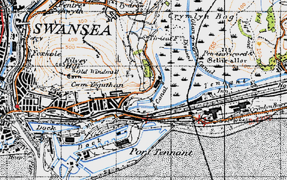 Old map of Port Tennant in 1947