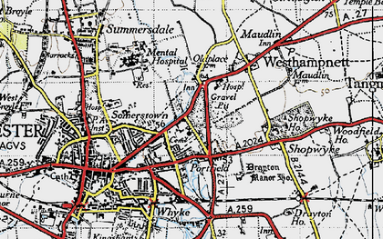 Old map of Portfield in 1945