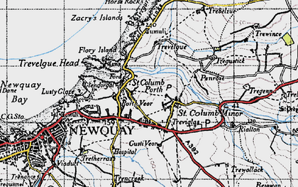 Old map of Porth in 1946