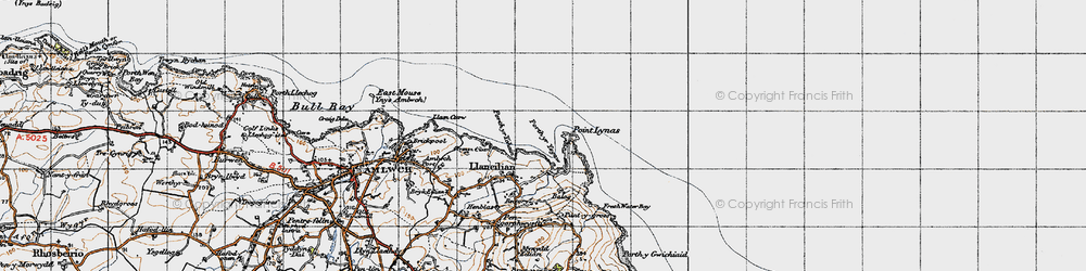 Old map of Porth Eilian in 1947