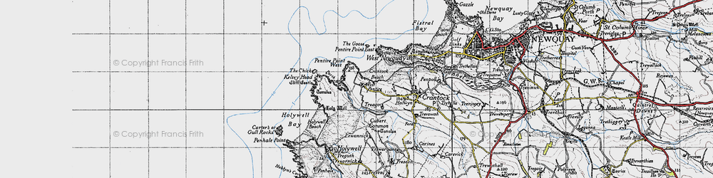 Old map of Porth Joke in 1946
