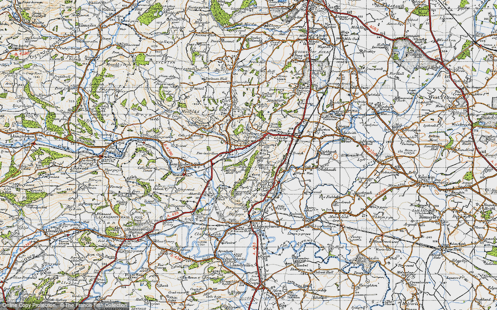 Old Map of Porth-y-waen, 1947 in 1947