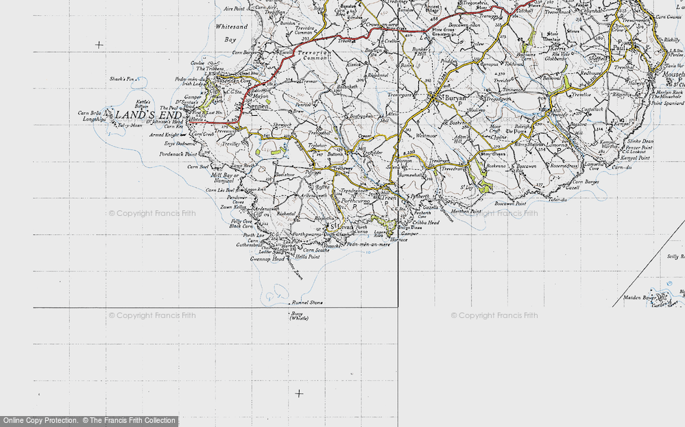 Old Map of Porthcurno, 1946 in 1946