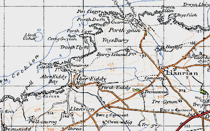 Old map of Portheiddy in 1946