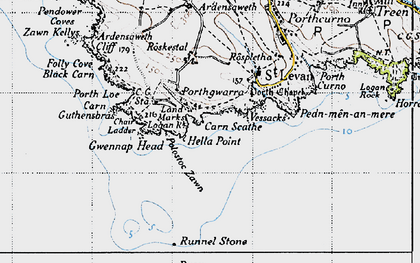 Old map of Black Carn in 1946