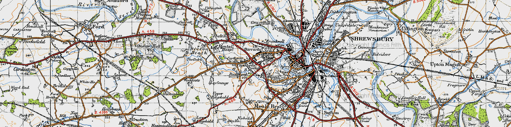 Old map of Porthill in 1947