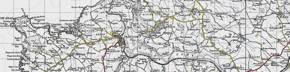 Old map of Porthilly in 1946