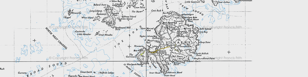 Old map of Bant's Carn in 1946