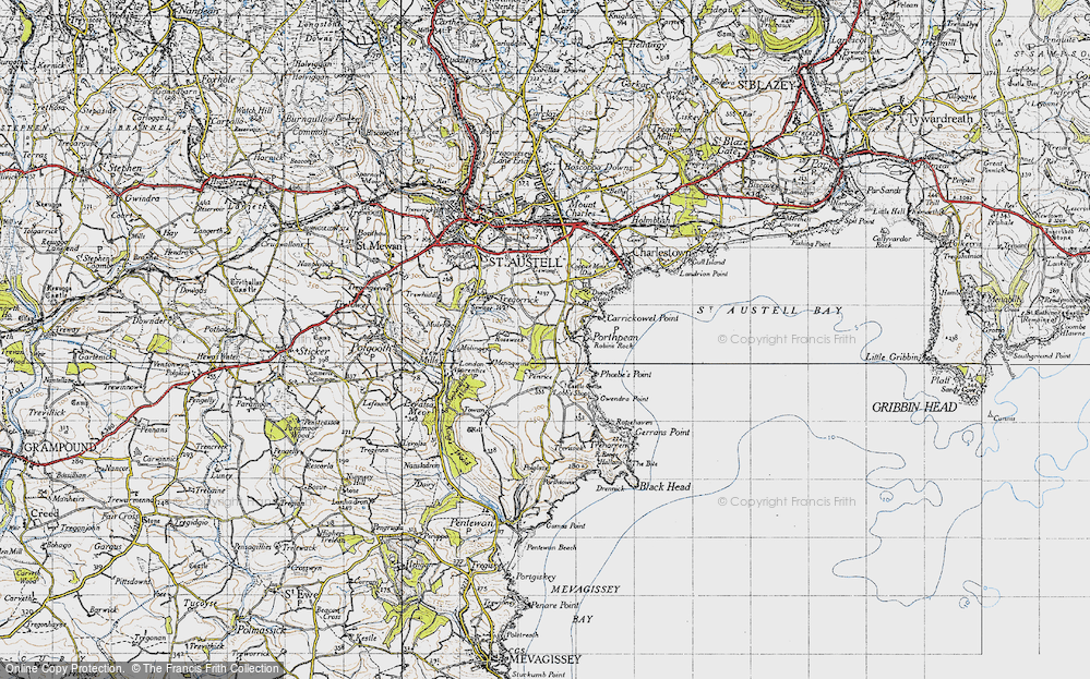 Old Map of Porthpean, 1946 in 1946