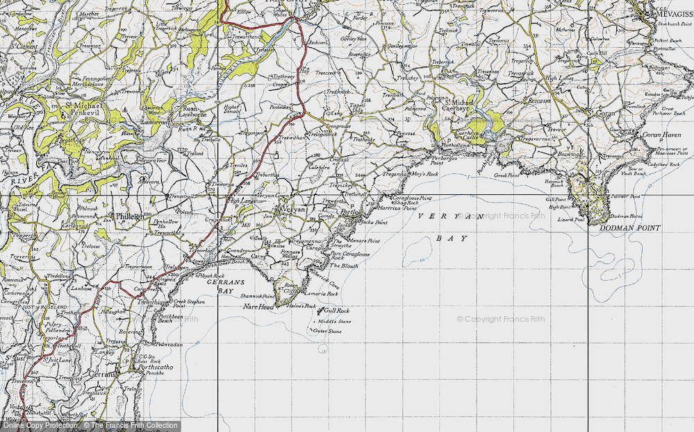 Old Map of Portloe, 1946 in 1946