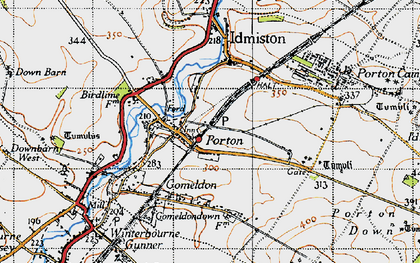 Old map of Porton in 1940