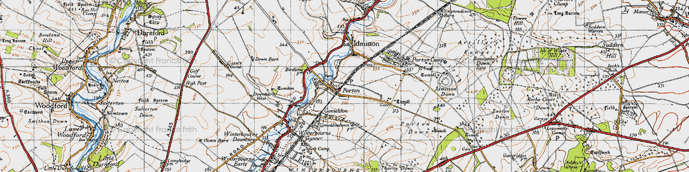 Old map of Porton in 1940