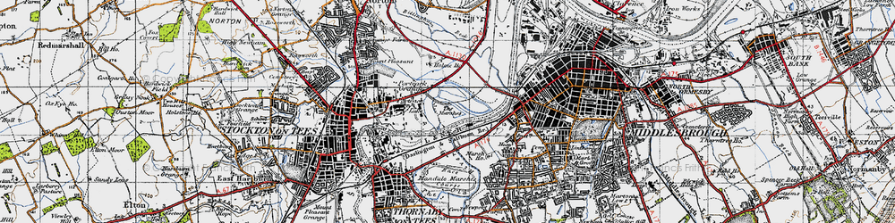 Old map of Portrack in 1947