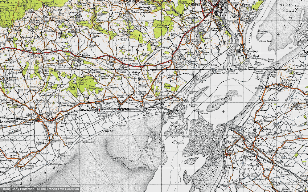 Old Map of Historic Map covering Sudbrook in 1946