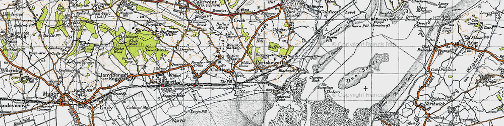 Old map of Portskewett in 1946