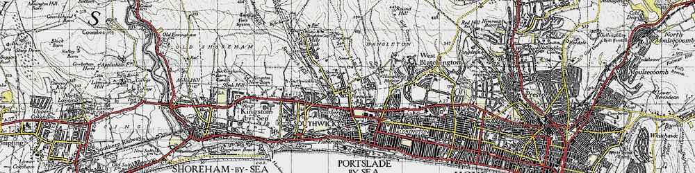 Old map of Portslade in 1940