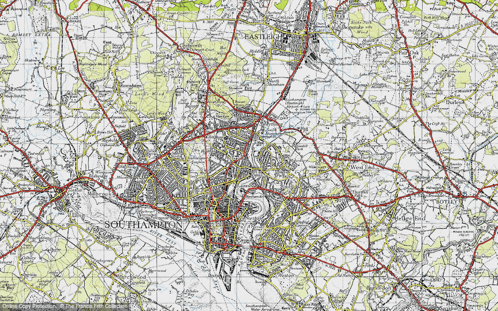 Old Map of Portswood, 1945 in 1945
