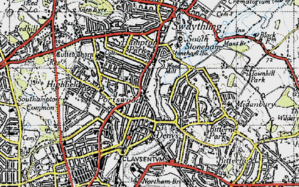 Old map of Portswood in 1945