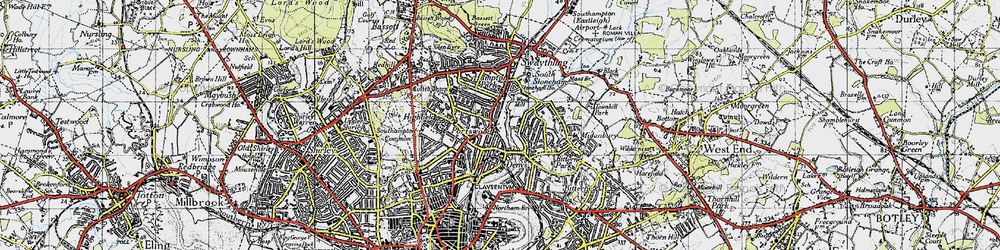 Old map of Portswood in 1945