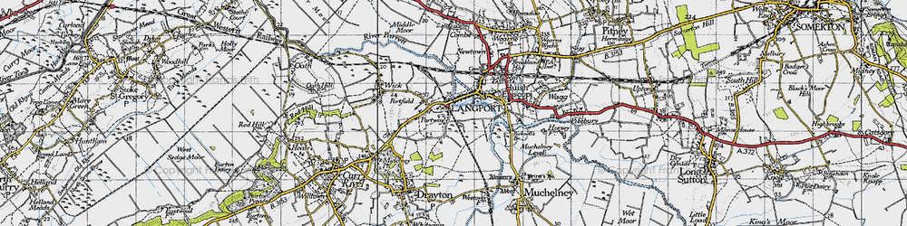 Old map of Portway in 1945