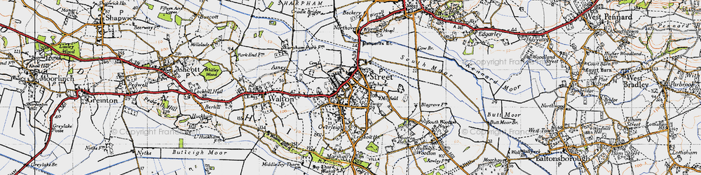 Old map of Pomparles Br in 1946
