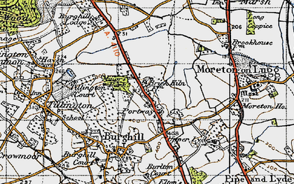 Old map of Burlton Court in 1947